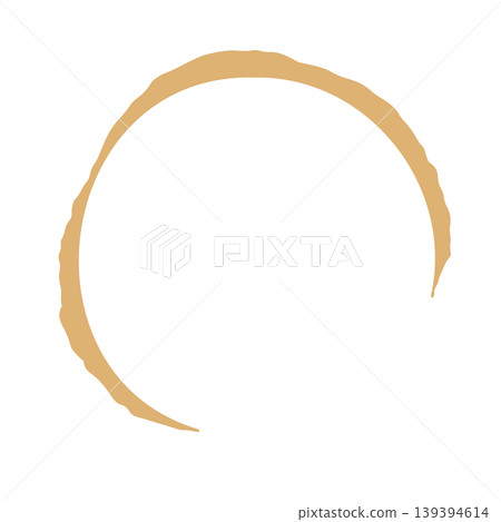 Mug trace circle, vector coffee stain. Brown drink ring silhouette for design. Dirty liquid splatter, splash, or spot from tea, juice, or wine. 139394614