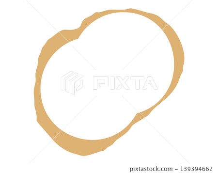 Coffee mug stain trace. Dirty cup ring mark. Brown tea splash or coffee drink splatter isolated on white background. Messy round liquid spot. 139394662