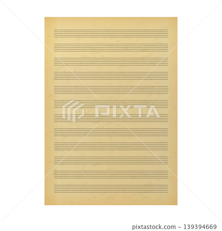 Blank sheet music page template. Lined page with note stave Blank sheet music page template. Lined page with note stave 139394669
