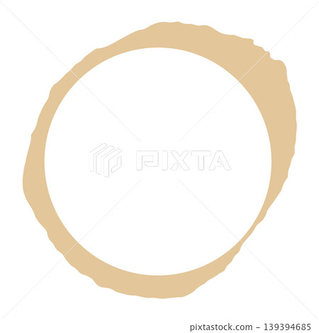Dirty coffee stain, round vector mark. Brown messy blot from a drink or tea cup. 139394685