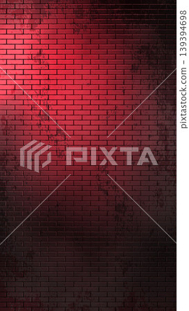 Red Lights Brick Wall Vertical Background. Mobile Story Banner Red Lights Brick Wall Vertical Background. Mobile Story Banner 139394698