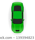 Green sports car aerial view stock illustration 139394823