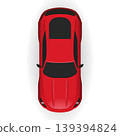 Red sports car aerial view stock illustration 139394824
