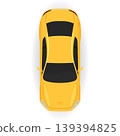 Yellow sports car aerial view stock illustration 139394825