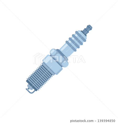 Spark plug with single side electrode concept, automotive spare part. Vector illustration 139394850