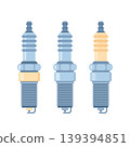 Spark plug with single side electrode concept, automotive spare part. Vector illustration 139394851