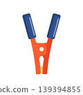 Car battery jumper power cable icon isolated. Wire Battery Charge Connect. Vector Illustration. 139394855