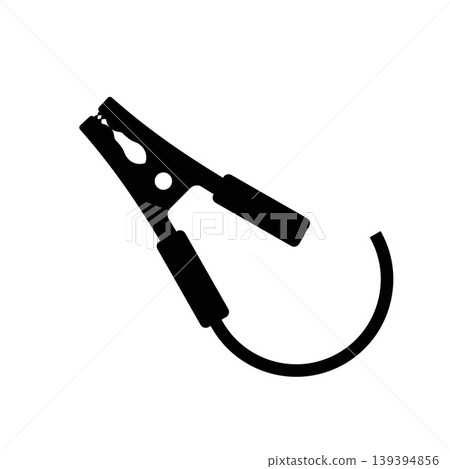 Car battery jumper power cable icon isolated. Wire Battery Charge Connect. Vector Illustration. 139394856
