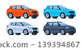 Modern Suv car, side view in different colors, set. Mode of transport, modern vehicle. Vector illustration. 139394867