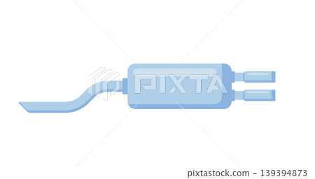 Car exhaust muffler. Exhaust pipe vector icon isolated on white background. Vector illustration. Car exhaust muffler. Exhaust pipe vector icon isolated on white background. Vector illustration. 139394873