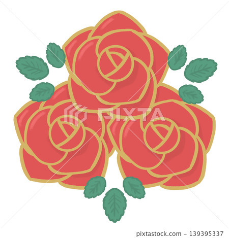 Simple, hand-drawn style illustration of three red roses - Flower design material Simple, hand-drawn style illustration of three red roses - Flower design material 139395337