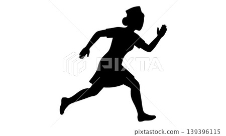running woman silhouette 139396115