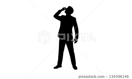 Silhouette of a thinking man 139396146