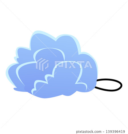 Blue loofah flat vector icon, shower sponge for bath, wash spa accessory, baby care stuff for taking hygienic procedure 139396419