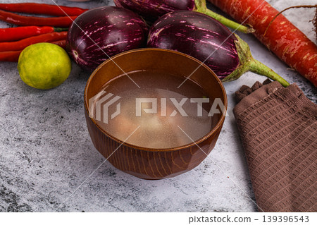 Light seafood soup with prawns Light seafood soup with prawns 139396543