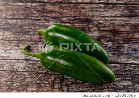 Raw ripe green jalapeno pepper 139396569