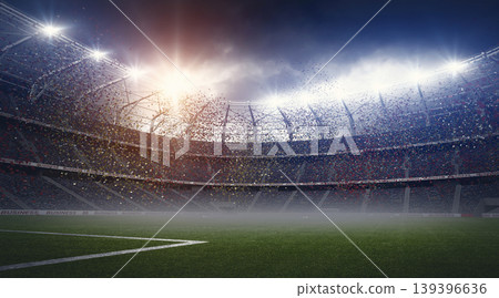 Stadium with confetti Stadium with confetti 139396636