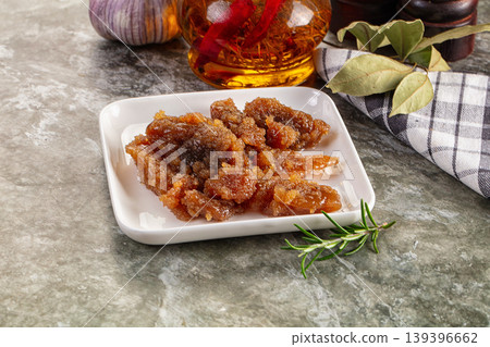 Salted herring fish caviar snack 139396662