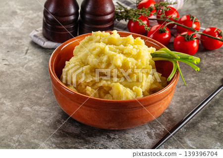 Mushed boiled potato homemade puree Mushed boiled potato homemade puree 139396704