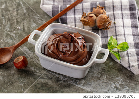 Yummy Chocolate paste with nuts 139396705
