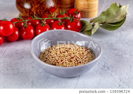 dry raw quinoa seeds heap dry raw quinoa seeds heap 139396724