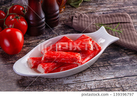 Red crab stick surimi snack Red crab stick surimi snack 139396797