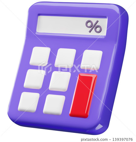 3D calculator with percent sign display, vector school education device for mathematical calculations electronic supply 3D calculator with percent sign display, vector school education device for mathematical calculations electronic supply 139397076