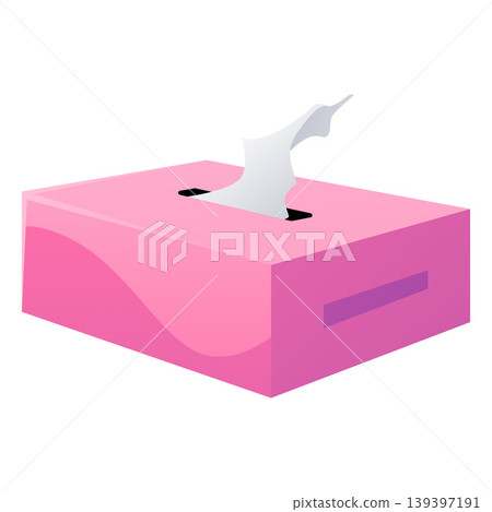 A pink rectangular box of disposable paper wipes, a personal hygiene product. A pink rectangular box of disposable paper wipes, a personal hygiene product. 139397191