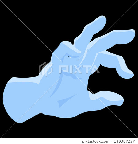 Magician hand in white glove, vector cartoon magician or illusionist arm showing mystery trick performance on black 139397257