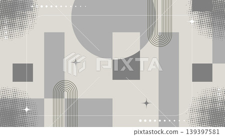 Abstract Modern Geometric Circles and Rectangle Shapes on Gray Banner.Vector Illustration Abstract Modern Geometric Circles and Rectangle Shapes on Gray Banner.Vector Illustration 139397581