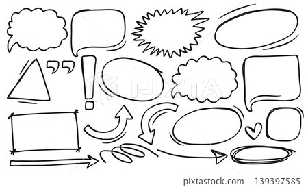 Speech Bubble Line Doodle Bundle Sketch Illustration Speech Bubble Line Doodle Bundle Sketch Illustration 139397585