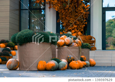 pumpkin exterior decorative scene October season time autumn aesthetic pumpkin exterior decorative scene October season time autumn aesthetic 139397629