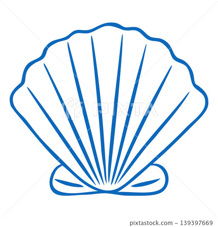 Seashell blue line art, vector hand drawn mollusk conch aquatic creature, underwater habitat, nature sea and ocean fauna Seashell blue line art, vector hand drawn mollusk conch aquatic creature, underwater habitat, nature sea and ocean fauna 139397669