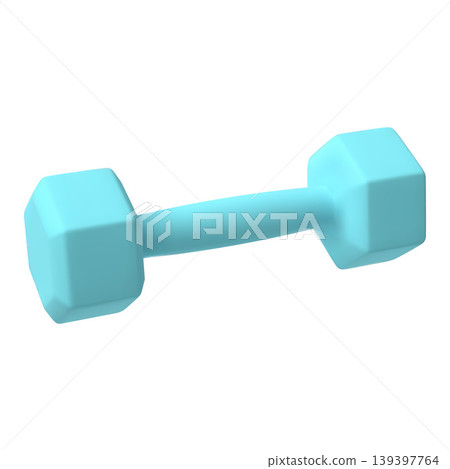 Realistic blue cast dumbbell icon. Sports equipment for muscle strengthening. Realistic blue cast dumbbell icon. Sports equipment for muscle strengthening. 139397764