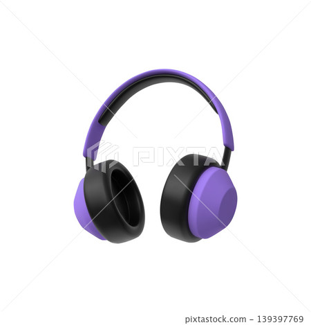 Headset 3D cartoon plastic style vector icon, protective ears headphone noise and impact protection. sport equipment Headset 3D cartoon plastic style vector icon, protective ears headphone noise and impact protection. sport equipment 139397769