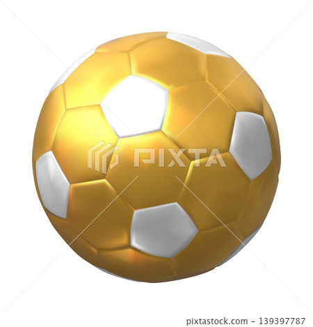 Soccer ball realistic 3D vector icon, football ball, sports equipment field team game, white and golden hexagon pattern Soccer ball realistic 3D vector icon, football ball, sports equipment field team game, white and golden hexagon pattern 139397787