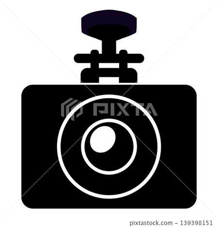 Rectangular CCTV camera on a bracket, black outline icon. Rectangular CCTV camera on a bracket, black outline icon. 139398151