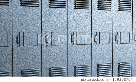 Silver Metal Locker Row Background 3d render. Silver Metal Locker Row Background 3d render. 139398794