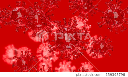 Red Virus Cells Medical Background 3d render. 139398796