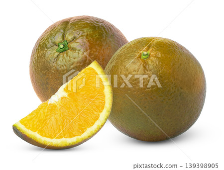 Chocolate navel oranges and slice of brown orange. Orange with brown or bronze peel isolated. Chocolate navel oranges and slice of brown orange. Orange with brown or bronze peel isolated. 139398905