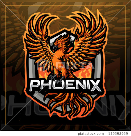 Phoenix esport mascot logo design  139398939