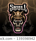 Skull esport mascot logo design  139398942