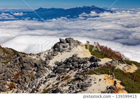 從南阿爾卑斯山脈、鳳凰三山山脈和觀音岳看到的雲海和八嶽山脈。 從南阿爾卑斯山脈、鳳凰三山山脈和觀音岳看到的雲海和八嶽山脈。 139399413