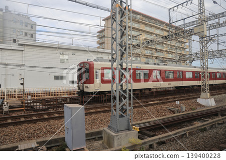 Kintetsu Saidaiji Depot with Multiple Trains Parked Nov 27 2025 139400228