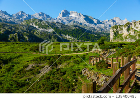 Rocky landscape of Picos de Europa 139400483