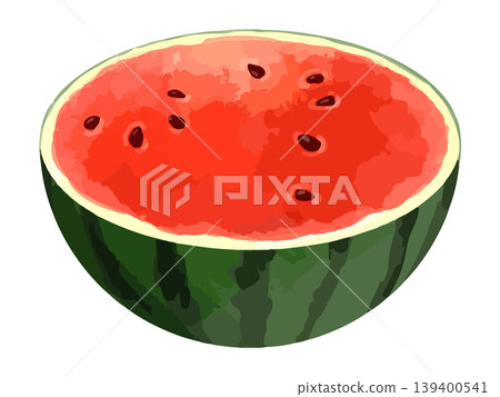 西瓜切成兩半 139400541