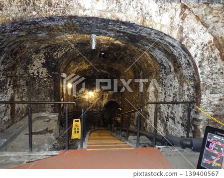 The view from inside the coal mine tunnel The view from inside the coal mine tunnel 139400567