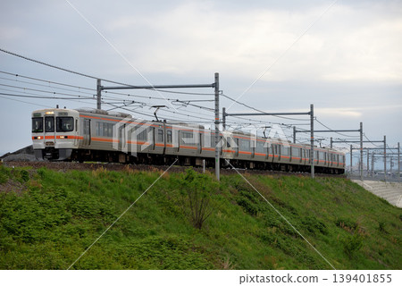 A 6-car 313 series rapid train running on the Tokaido Line. A 6-car 313 series rapid train running on the Tokaido Line. 139401855