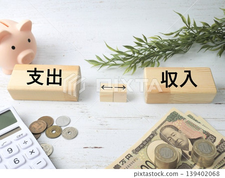 Balance of Income and Expenses and an Image of Household Budgeting | Money, Living Expenses, Saving 139402068