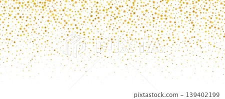 Gold star confetti pattern background. Golden, yellow, orange sparkle wallpaper. Repeated dotted spark glitter texture. Vector Christmas, New Year, wedding or birthday celebration party decor backdrop Gold star confetti pattern background. Golden, yellow, orange sparkle wallpaper. Repeated dotted spark glitter texture. Vector Christmas, New Year, wedding or birthday celebration party decor backdrop 139402199